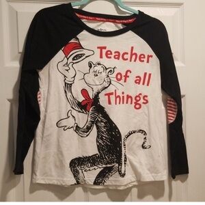 DR SEUSS cat in the hat shirt Black/white Size M